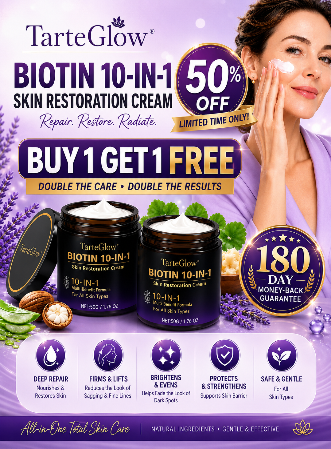 Tarteglow BIOTIN 10-IN-1 SKIN RESTORATION CREAM