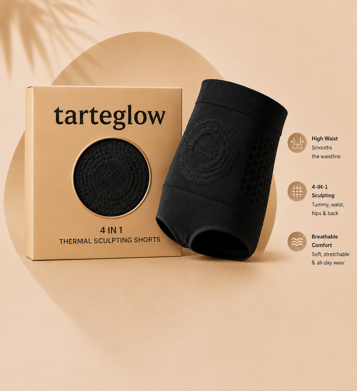 Tarteglow Official Store | 4-In-1  Fat-Burn Shorts Introducing the Thermal Sculpting System for a Smoother-Looking Silhouette