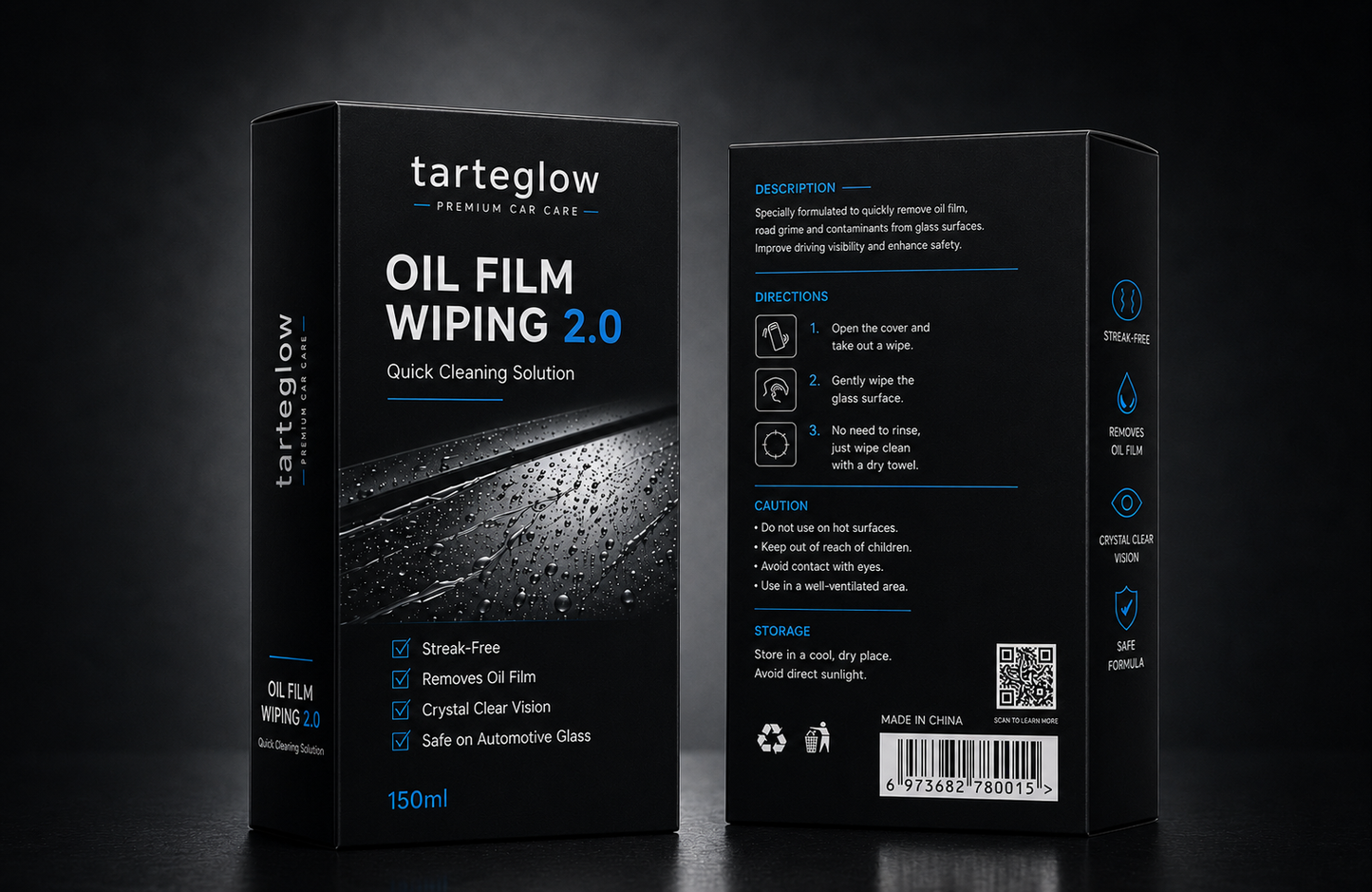 Tarteglow Oil Film Wiping 2.0-Premium Windshield & Mirror Care System