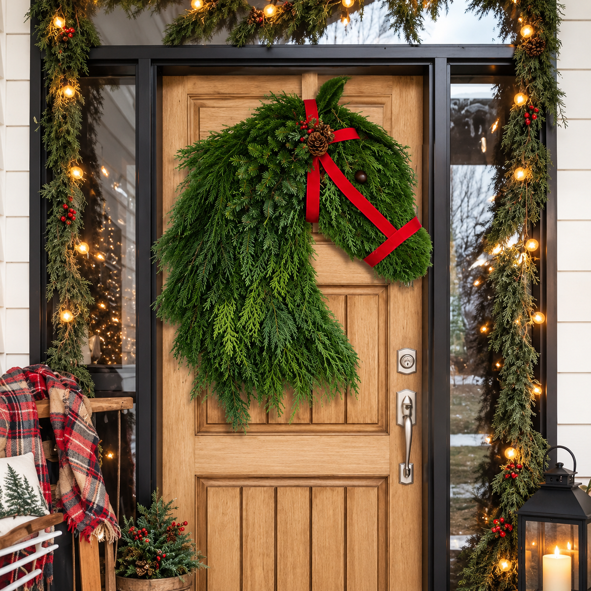 The Rustic Horse Door Swag