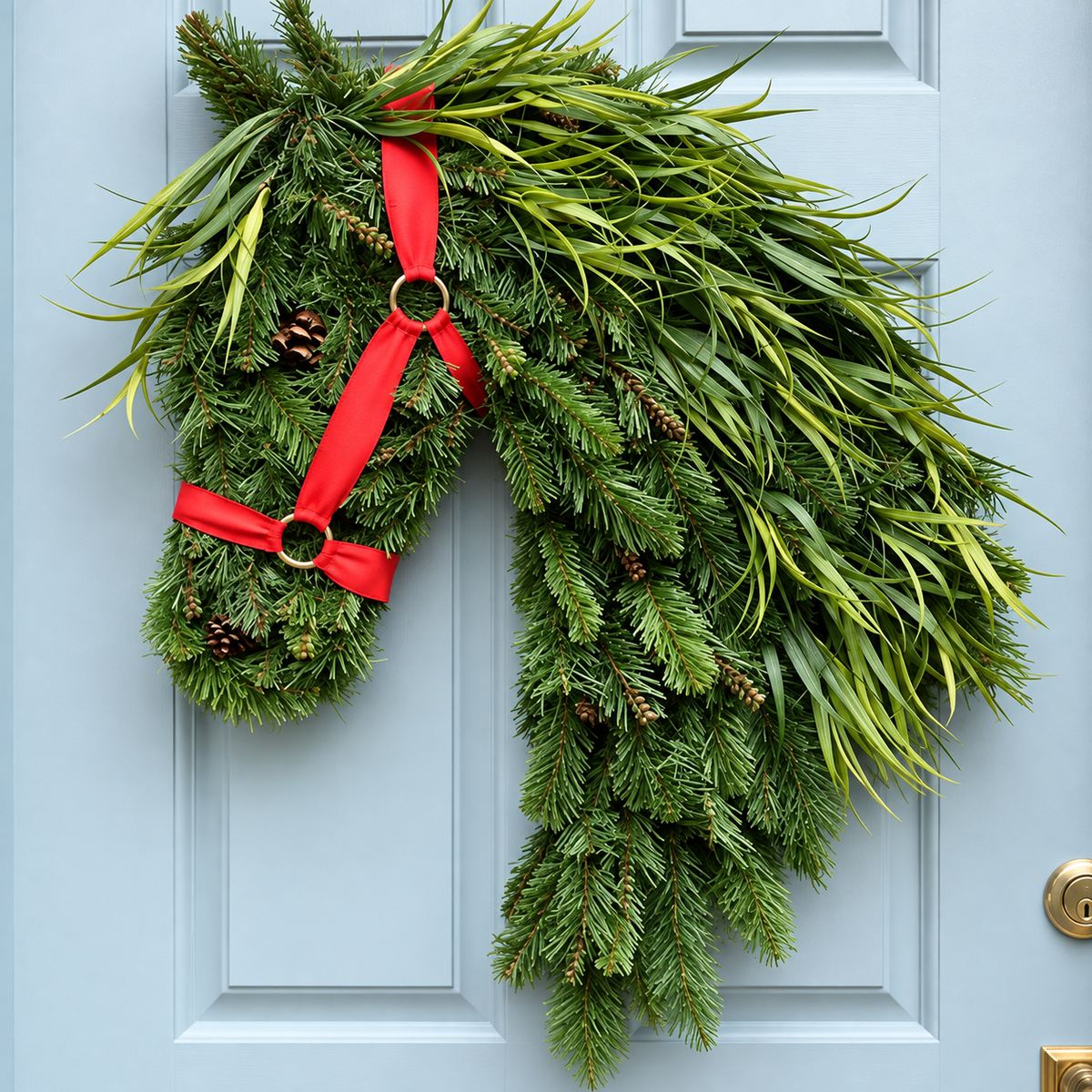 The Rustic Horse Door Swag