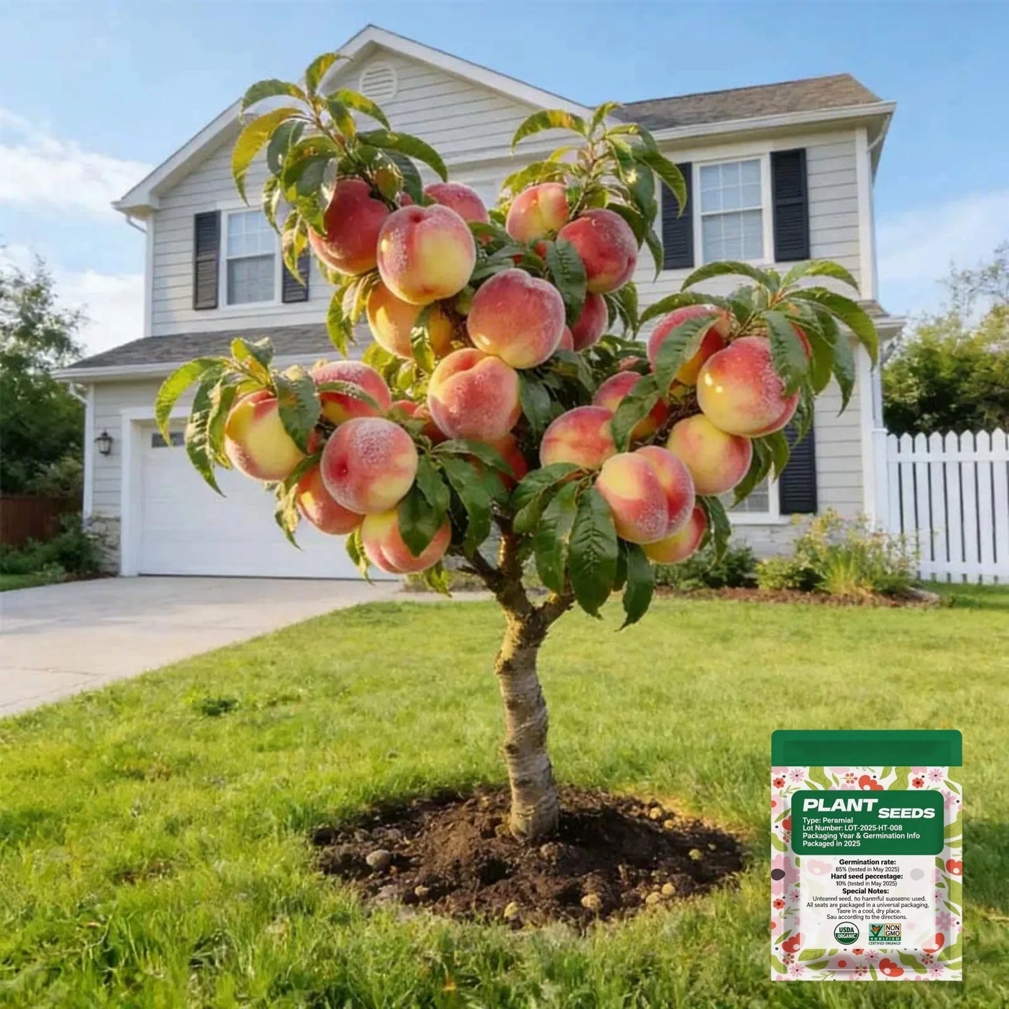 🔥 65K+ SOLD! 🍑 tarteglow "Honey Red" Dwarf Peach Tree Live Seeds